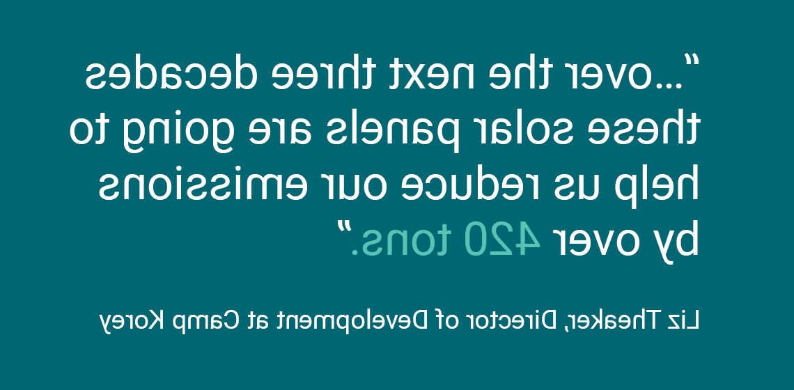“…over the next three decades these solar panels are going to help us reduce our emissions by over 420 tons.” Liz Theaker, Director of Development at 营科里